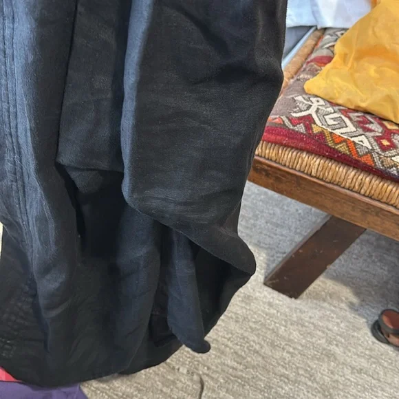 Cut loose Black Linen Skirt Women’s Sz large gathered hem - Picture 7 of 7